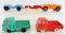 Lot of (5) Plastic & Rubber Jeep & Truck Toys.