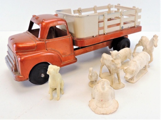 Vintage Structo Stake Bed Livestock Truck.