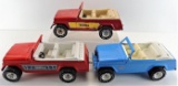 Lot of (3) Vintage Tonka Jeep Toys.