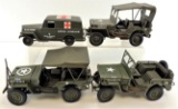 Lot of (4) Military Army Jeep Toys.
