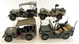 Lot of (4) Military Army Jeep Toys - Models.