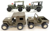 Lot of (4) Vintage Tonka Military Army Jeep Toys.