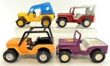 Lot of (4) Vintage Tonka Jeep Toys.