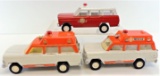 Lot of (3) Vintage Tonka Jeep Rescue Vehicles.