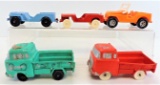 Lot of (5) Plastic & Rubber Jeep & Truck Toys.