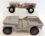Lot of (2) Pot Metal Military Army Jeeps.