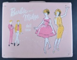 Vintage Barbie and Midge Doll Case with Barbie, Midge, and Accessories.