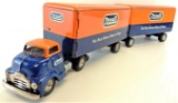 Vintage SSS Japan Rexall Toy Truck Cab & Double Trailers.