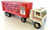 Vintage ERTL Transtar Livestock Cattle Van International Truck Trailer.