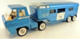 Vintage Structo Blue Semi Vista Dome Horse Van.