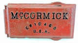 Vintage McCormick Chicago Cast Iron Tractor Tool Box Lid Cover.