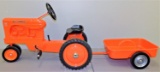 Pedal Tractor: Joseph L ERTL Scale Models Allis-Chalmers WD45 Pedal Tractor With Trailer.