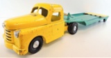 Vintage Structo Semi Truck & Flatbed Lowboy Trailer.
