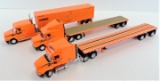 Lot of (3) Matchbox & Freightliner Schneider Semi Tractor & Trailers.