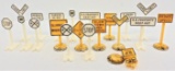 Lot of (20) Vintage Railroad Layout Small Signs.