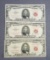lot of 3 1963 $5 legal tender notes