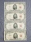 Lot of 4 1963 $5 legal tender notes