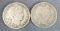 1906 P & 1909 S Barber Half Dollars.