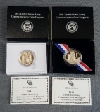 2011 bu and proof United States Army commemorative coins.