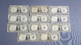 lot of 11 $1 silver certificates