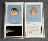 Lot of 2 Franklin Mint Inaugural Bronze.