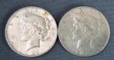 Lot of 2 1922 D Peace Dollars.