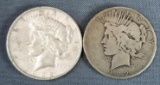 Lot of 2 1922 D Peace Dollars