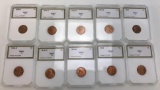 Lot of 10 PCI Certified Lincoln Wheat Cents