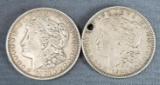 Lot of 2 1921 P Morgan Dollars