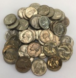 Lot of 50 Jefferson Nickels 50s & 60s