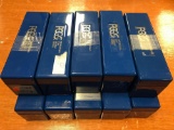 Lot of 10 blue PCGS coin holders.