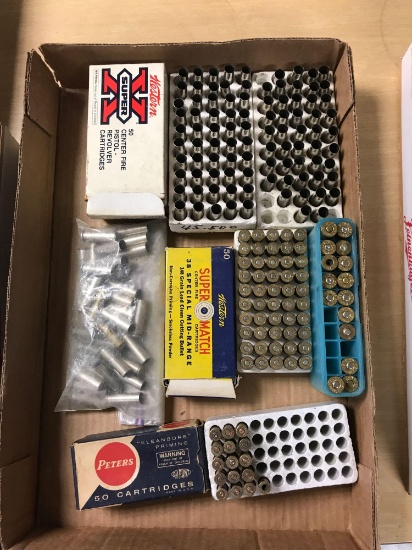 Group of pistol ammunition casings