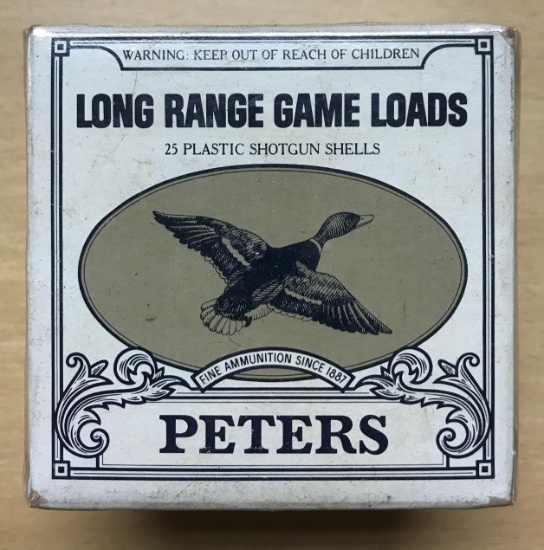 Full box of peters 20 gauge long range game loads vintage shotgun shells