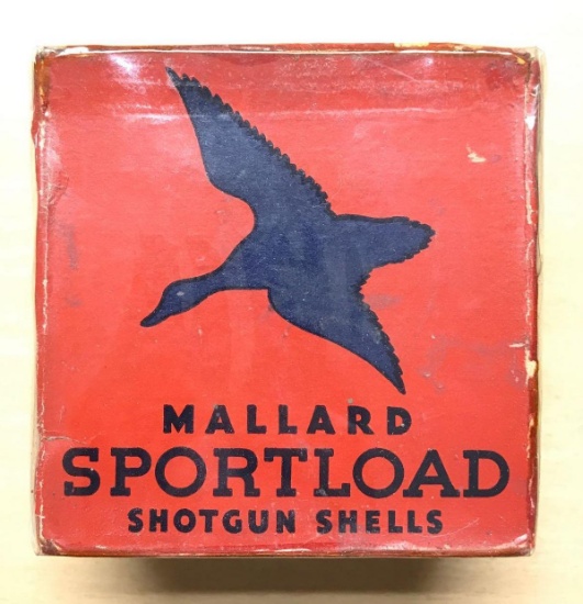 Full box of Mallard sport load 12 gauge vintage shotgun shells