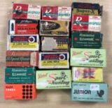 Group of 17 full and partial boxes of 22 caliber vintage ammunition