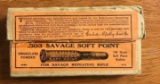 Partial box of Winchester. 303 savage soft point antique ammunition