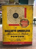 Bull?s-eye smokeless revolver and pistol powder tin