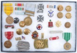 Large Group of WW2/Korea Insignia and Medals