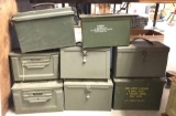 Group of eight ammo boxes