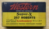 Full box of western super X 257 Roberts Lubaloy vintage ammunition