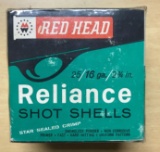Full box of redhead reliance 16 gauge vintage shotgun shells