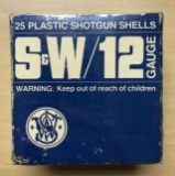 Full box of Smith and Wesson 12 gauge vintage shotgun shells