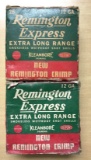 One full and one partial box of Remington express 12 gauge extra long range vintage shotgun shells