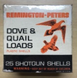 Full box of Remington peters dove and quail loads 12 gauge vintage shotgun shells