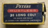 Partial box of peters 38 Long colt vintage ammunition