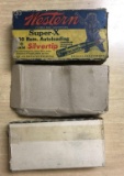 Group of two full and one partial box of Remington and super X 30 Remington auto loading vintage