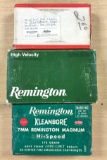 Group of three partial boxes of 7 mm vintage ammunition