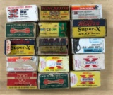 Group of 15 full and partially full boxes of 22 caliber vintage ammunition