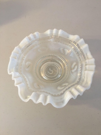 Vintage ruffled white edge candy dish