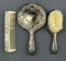 Vintage Silver Plated Mirror, Brush, and Comb Set